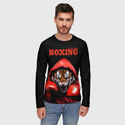 Лонгслив мужской Boxing tiger, цвет: 3D-принт — фото 2