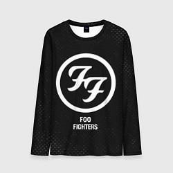 Лонгслив мужской Foo Fighters glitch на темном фоне, цвет: 3D-принт