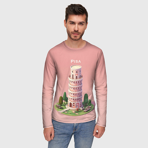 Мужской лонгслив Pisa Isometric / 3D-принт – фото 3