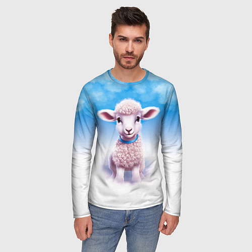 Мужской лонгслив Ягнёнок / 3D-принт – фото 3