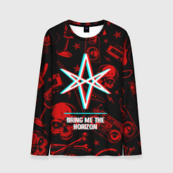 Лонгслив мужской Bring Me the Horizon rock glitch, цвет: 3D-принт