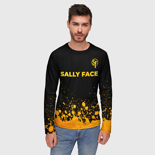 Мужской лонгслив Sally Face - gold gradient: символ сверху / 3D-принт – фото 3