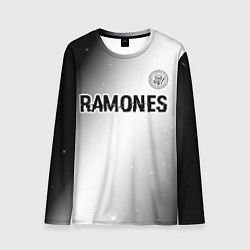 Лонгслив мужской Ramones glitch на светлом фоне: символ сверху, цвет: 3D-принт