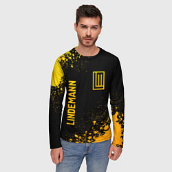 Лонгслив мужской Lindemann - gold gradient: надпись, символ, цвет: 3D-принт — фото 2