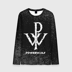 Лонгслив мужской Powerwolf с потертостями на темном фоне, цвет: 3D-принт