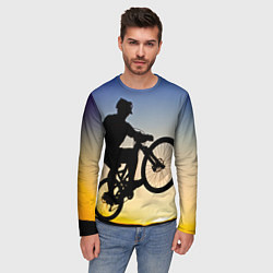 Лонгслив мужской Прыжок велосипедиста, цвет: 3D-принт — фото 2