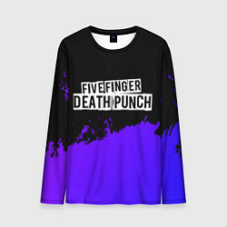 Лонгслив мужской Five Finger Death Punch purple grunge, цвет: 3D-принт