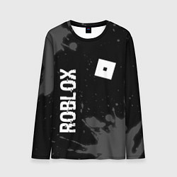 Лонгслив мужской Roblox glitch на темном фоне: надпись, символ, цвет: 3D-принт