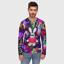 Лонгслив мужской Кролик в футболке, цвет: 3D-принт — фото 2