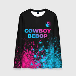 Лонгслив мужской Cowboy Bebop - neon gradient: символ сверху, цвет: 3D-принт