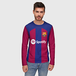 Лонгслив мужской ФК Барселона форма 2324 домашняя, цвет: 3D-принт — фото 2