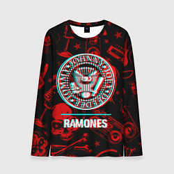Лонгслив мужской Ramones rock glitch, цвет: 3D-принт