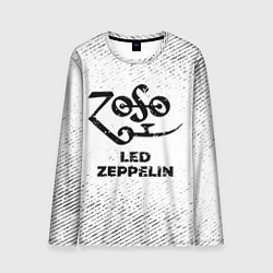 Лонгслив мужской Led Zeppelin с потертостями на светлом фоне, цвет: 3D-принт