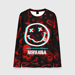 Лонгслив мужской Nirvana rock glitch, цвет: 3D-принт