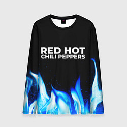 Лонгслив мужской Red Hot Chili Peppers blue fire, цвет: 3D-принт