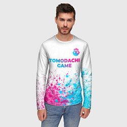 Лонгслив мужской Tomodachi Game neon gradient style: символ сверху, цвет: 3D-принт — фото 2