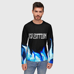Лонгслив мужской Led Zeppelin blue fire, цвет: 3D-принт — фото 2