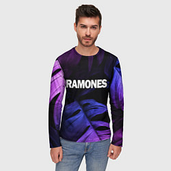 Лонгслив мужской Ramones neon monstera, цвет: 3D-принт — фото 2