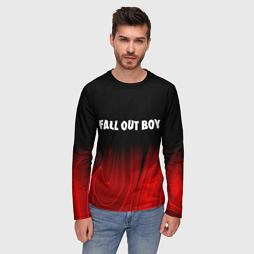 Мужской лонгслив Fall Out Boy red plasma / 3D-принт – фото 3