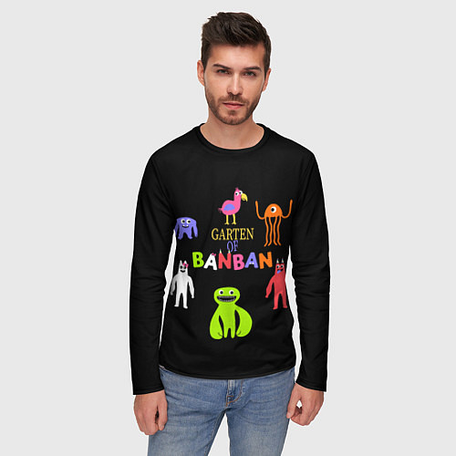 Мужской лонгслив Детский сад Банбана персонажи / 3D-принт – фото 3