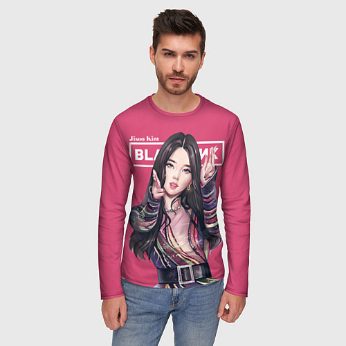 Мужской лонгслив Blackpink Jisoo art / 3D-принт – фото 3