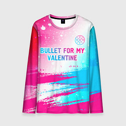 Лонгслив мужской Bullet For My Valentine neon gradient style: симво, цвет: 3D-принт