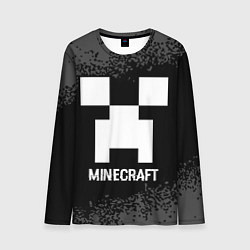 Мужской лонгслив Minecraft glitch на темном фоне