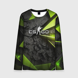 Лонгслив мужской CS GO green black abstract, цвет: 3D-принт