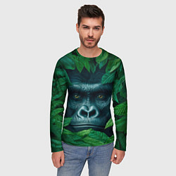 Лонгслив мужской Горилла в кустах, цвет: 3D-принт — фото 2
