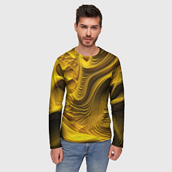Лонгслив мужской Объемная желтая текстура, цвет: 3D-принт — фото 2