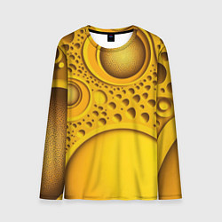 Лонгслив мужской Желтая объемная текстура, цвет: 3D-принт