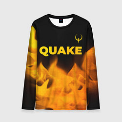 Лонгслив мужской Quake - gold gradient: символ сверху, цвет: 3D-принт