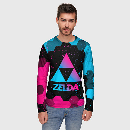 Мужской лонгслив Zelda - neon gradient / 3D-принт – фото 3