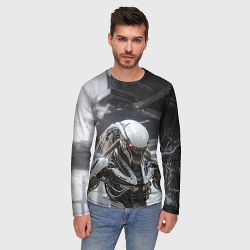 Мужской лонгслив Ксеноморф киборг / 3D-принт – фото 3