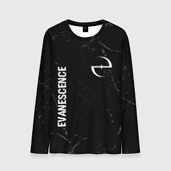 Лонгслив мужской Evanescence glitch на темном фоне: надпись, символ, цвет: 3D-принт