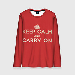 Лонгслив мужской Keep Calm and Carry On, цвет: 3D-принт