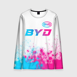 Мужской лонгслив BYD neon gradient style: символ сверху