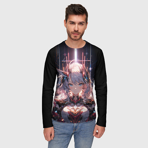 Мужской лонгслив Киана Каслана - Honkai impact / 3D-принт – фото 3