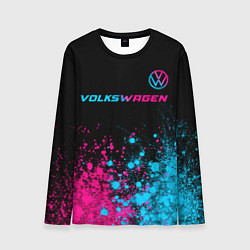 Лонгслив мужской Volkswagen - neon gradient: символ сверху, цвет: 3D-принт