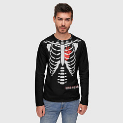 Лонгслив мужской Скелет с добрым сердцем, цвет: 3D-принт — фото 2