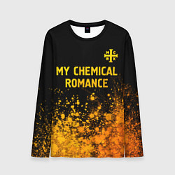 Лонгслив мужской My Chemical Romance - gold gradient: символ сверху, цвет: 3D-принт