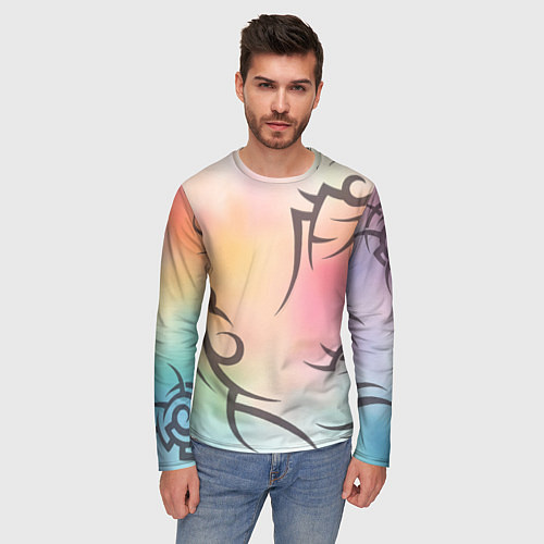 Мужской лонгслив Трайбл граффити / 3D-принт – фото 3