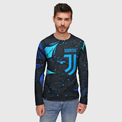 Лонгслив мужской Juventus abstract blue logo, цвет: 3D-принт — фото 2
