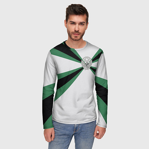 Мужской лонгслив Железнодорожные войска / 3D-принт – фото 3