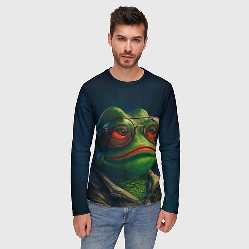 Мужской лонгслив Pepe frog / 3D-принт – фото 3