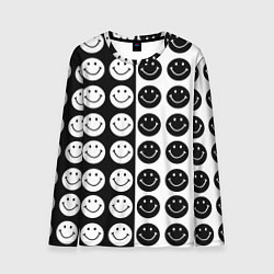 Лонгслив мужской Smiley black and white, цвет: 3D-принт