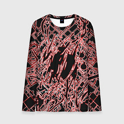 Мужской лонгслив Кибернетическая клякса красная