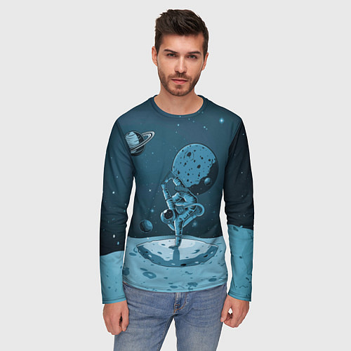 Мужской лонгслив Космический брейк / 3D-принт – фото 3