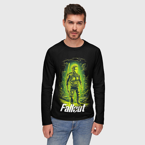 Мужской лонгслив Fallout game poster style / 3D-принт – фото 3