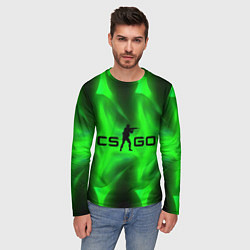Лонгслив мужской CSGO green logo, цвет: 3D-принт — фото 2